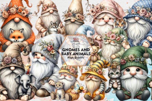 Download Gnomes and Baby Animals Clipart PNG - Baby animal Collection