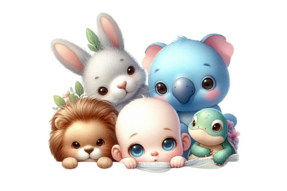 Download Cute Peeking Baby Animals Clipart PNG - Baby animal Collection