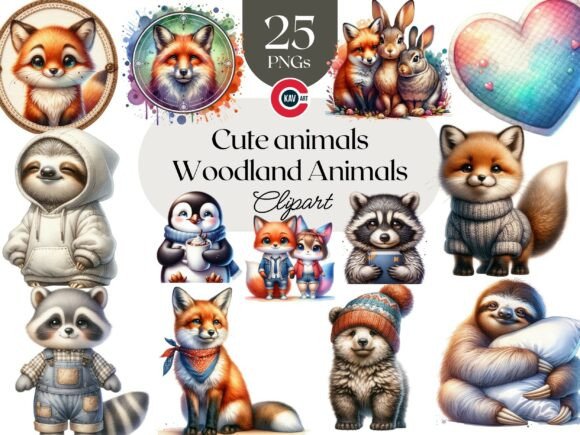 Download Cute Woodland Baby Animals Clipart - Baby animal Collection