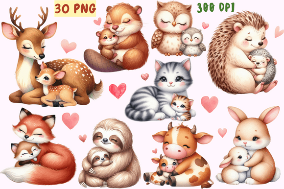 Download Mothers and Babies Nursery Animals PNG - Premium Resources