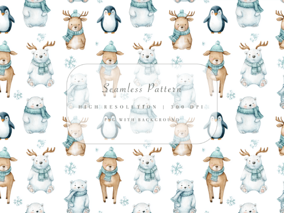 Download Winter Baby Animals Seamless Pattern - Baby animal Collection