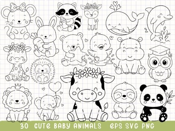Download Baby Animal Svg, Cute Animal Clipart - Baby animal Collection