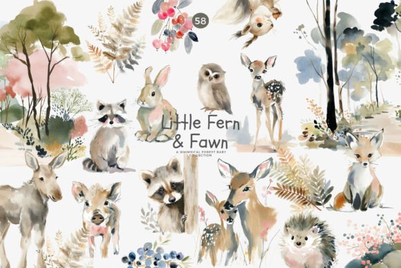 Download Woodland Baby Animal Clipart Bundle Png - Baby animal Collection