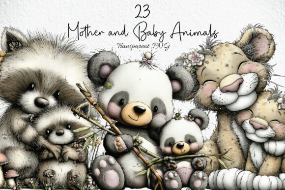 Download Mother and Baby Animals Clipart PNG - Baby animal Collection