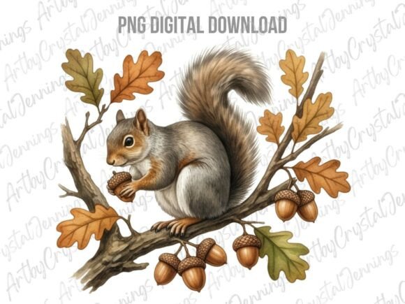 Download Fall Squirrel Acorn Clipart PNG - Acorn Collection