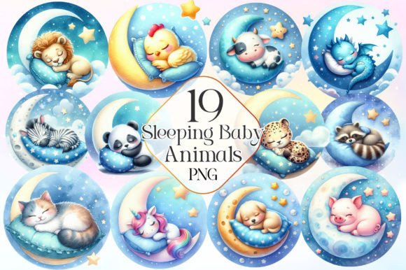 Download Cute Sleeping Baby Animals Clipart PNG - Baby animal Collection