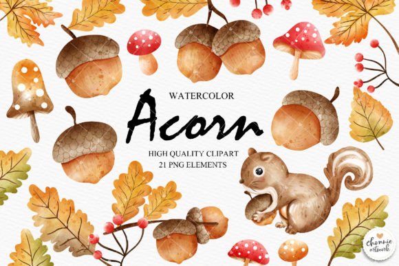 Download Acorn Clipart, Autumn Leaves Clipart - Acorn Collection