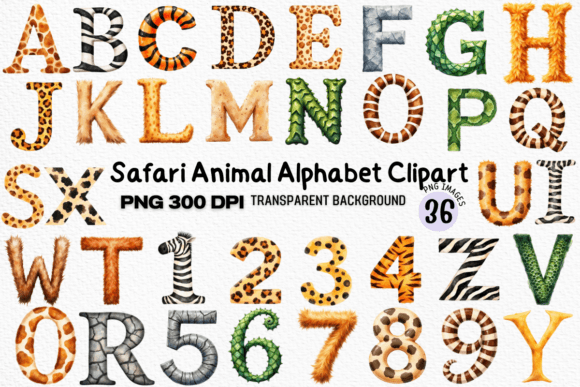 Download Safari Animal Alphabet Clipart Bundle - Premium Resources