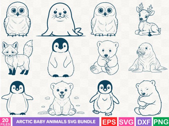 Download Arctic Baby Animals SVG Bundle - Baby animal Collection
