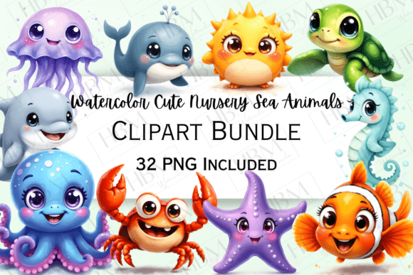 Download Cute Watercolor Ocean Animals Clipart - Ocean animals clipart Collection