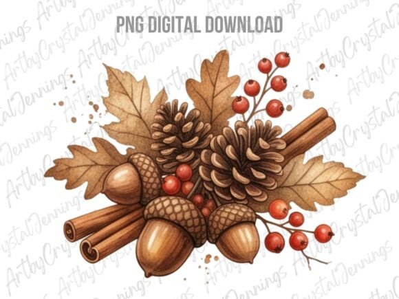Download Autumn Fall Pinecone Acorn Clipart PNG - Acorn Collection